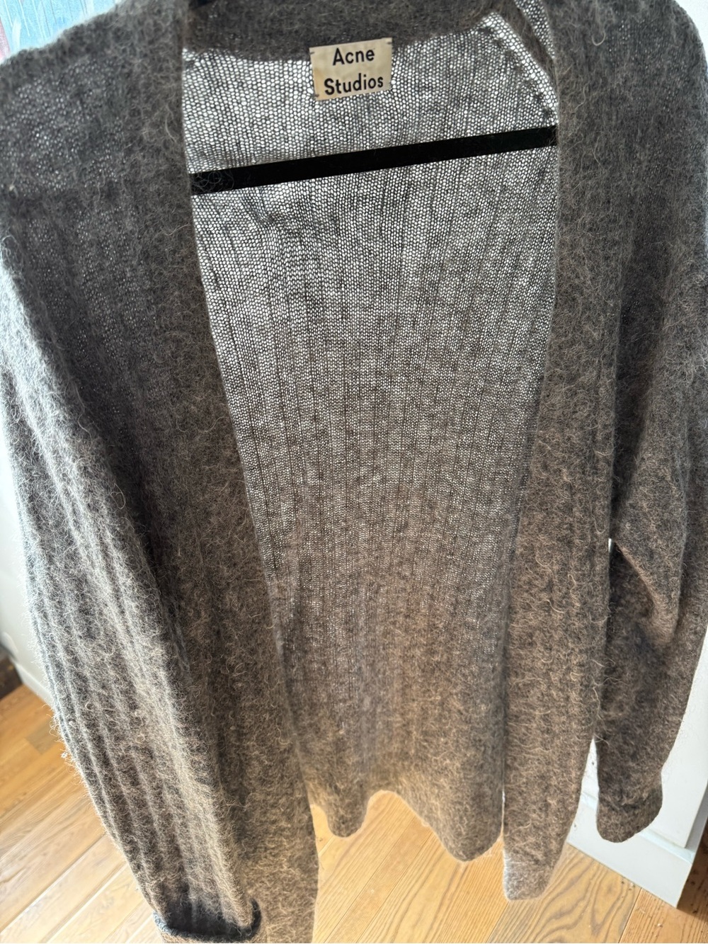 Acne Studios Gray Mohair-Blend Open Cardigan